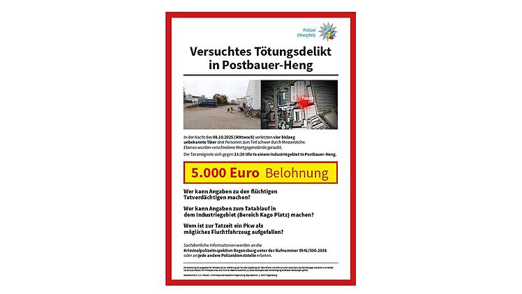 5000 Euro Belohnung für Hinweise zu versuchtem Tötungsdelikt in Oberpfalz ausgeschrieben