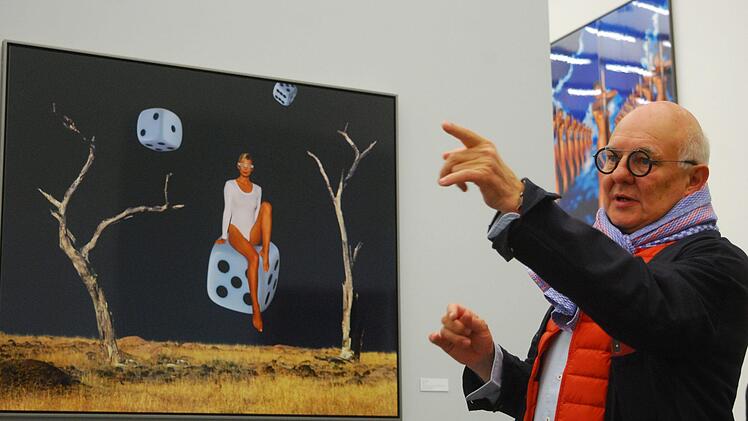 Rolf Sachs ist extra zur Vernissage nach Schweinfurt gekommen. Viele der gezeigten Werke stammen aus seinem Besitz. Foto: Günter Flegel