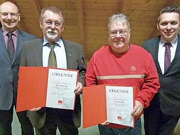 Ehrungen gab es bei der SPD Rödental für (von links) Thomas Lesch, Hans-Jürgen Lorke, Karsten Faber und Carsten Höllein.