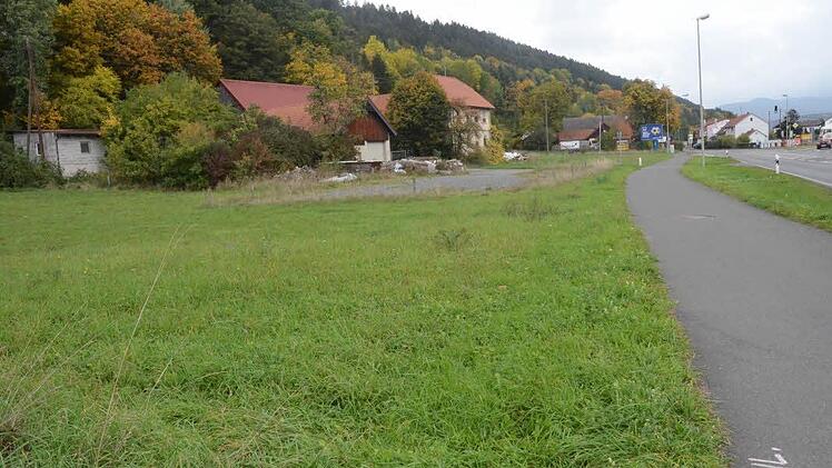 Auf diesem Grundstück an der B 173 zwischen Ruppenweg und Ruppen in Richtung Höfles linksseitig, soll ein Rewe-Lebensmittelmarkt mit Backshop und Café entstehen. Foto: K.- H. Hofmann