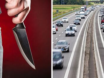 Streit auf A3 eskaliert - Gefährliche Geste mit Messer