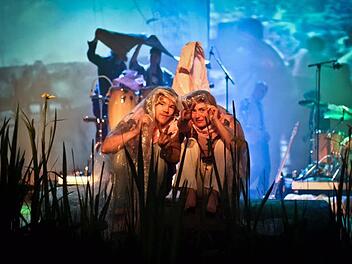 No rain, no rain: Szene aus dem Musical "Woodstock - The Story". Am 6. Februar wird die Darbietung in der Konzerthalle zu sehen sein. "Foto: Veranstaltungsservice Bamberg