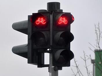 Eine Radfahrerampel an der Magazinstraße. Symbolfoto: Ronald Rinklef