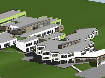 Die sanierte Schule in Hannberg soll ein Schmuckstück werden. Bis es so weit ist, muss die Gemeinde allerdings voraussichtlich zwölf Millionen Euro auf den Tisch legen.  Visualisierung: Architekturbüro Ing + Arch