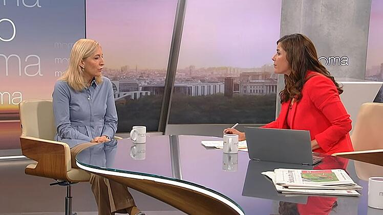 Bundesgesundheitsministerin Nina Warken (links) stellte sich im ZDF-"Morgenmagazin" den Fragen von Eva-Maria Lemke.