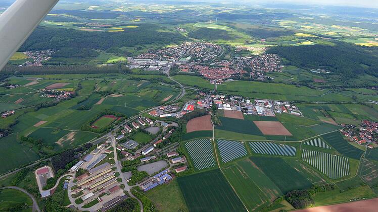 Kaserne und Ebern von oben.