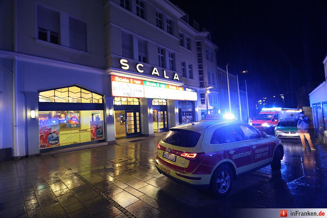 Kellerbrand im Scala-Kino in Hof