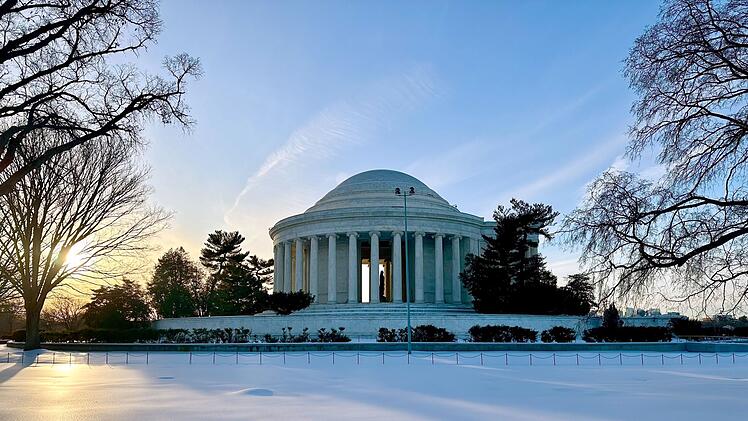Das Jefferson Memorial in Washington, D.C., erinnert an den pr&auml;genden Gr&uuml;ndervater der USA.