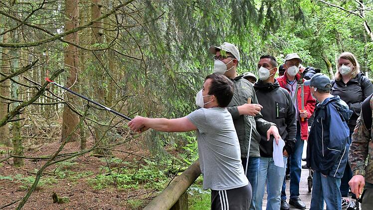 &Auml;ste, die zu weit auf den Pfad ragen, werden zurechtgeschnitten.  Foto: Rosina Weber