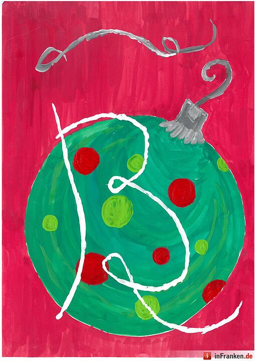 Selbstgemalte Weihnachtsbilder von Kindern aus Franken 2016