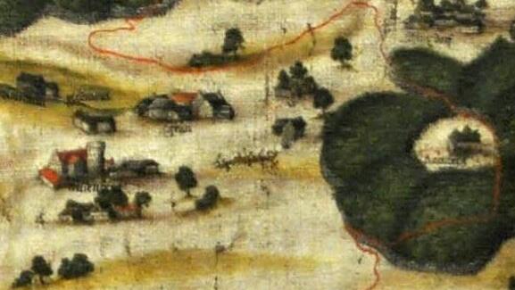 Nach dieser alten Karte hat es zwischen Schimmendorf und Hain auf dem Rainberg eine Rodung und einen Gebäudekomplex gegeben. Repro: Alexander Süß