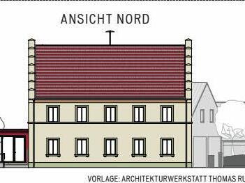 So könnte das Fuchsstädter Rathaus nach der Sanierung aussehen. Vorlage: Architekturwerkstatt Thomas Ruser Repro: SZ