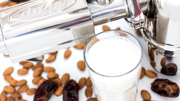 Nicht nur Säfte lassen sich entsaften: Auch bei der Zubereitung von köstlicher Nusspaste, Tofu und Milch aus Samen, Mandeln und (Soja-)Bohnen kann der Angel Juicer helfen.