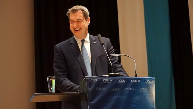 Markus Söder zeigte sich bestens gelaunt.    Foto: Pascale Ferry