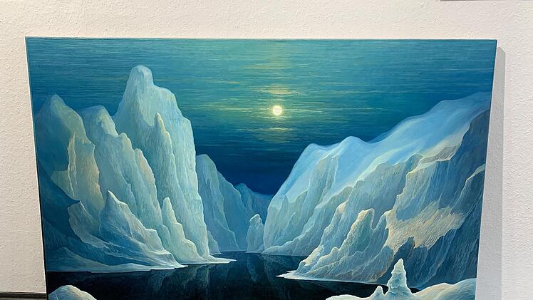 Die Eisberge sind in Neudrossenfeld entstanden. Jetzt soll das Bild in der Galerie Kotyba verkauft werden - zugunsten der Menschen in der Ukraine.