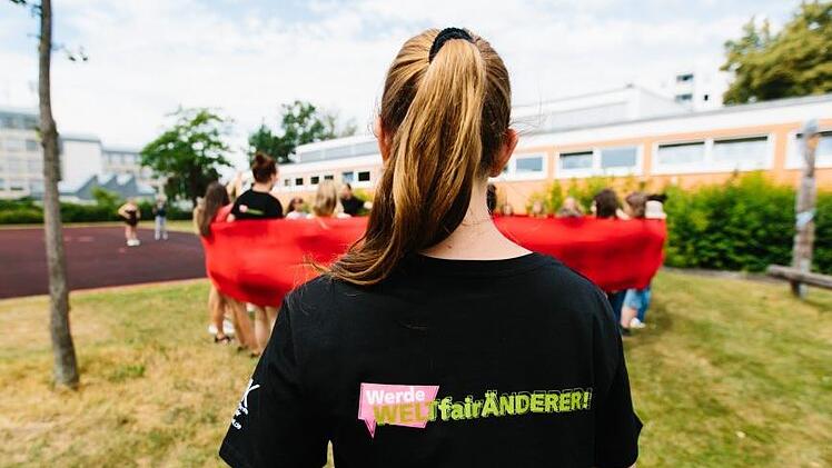 Das Motto der großen Gemeinschaftsaktion als Aufdruck auf einem T-Shirt Foto: Hendrik Steffens
