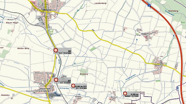 Landkreis Coburg: Mehrere Straßen gesperrt - Landratsamt gibt Überblick