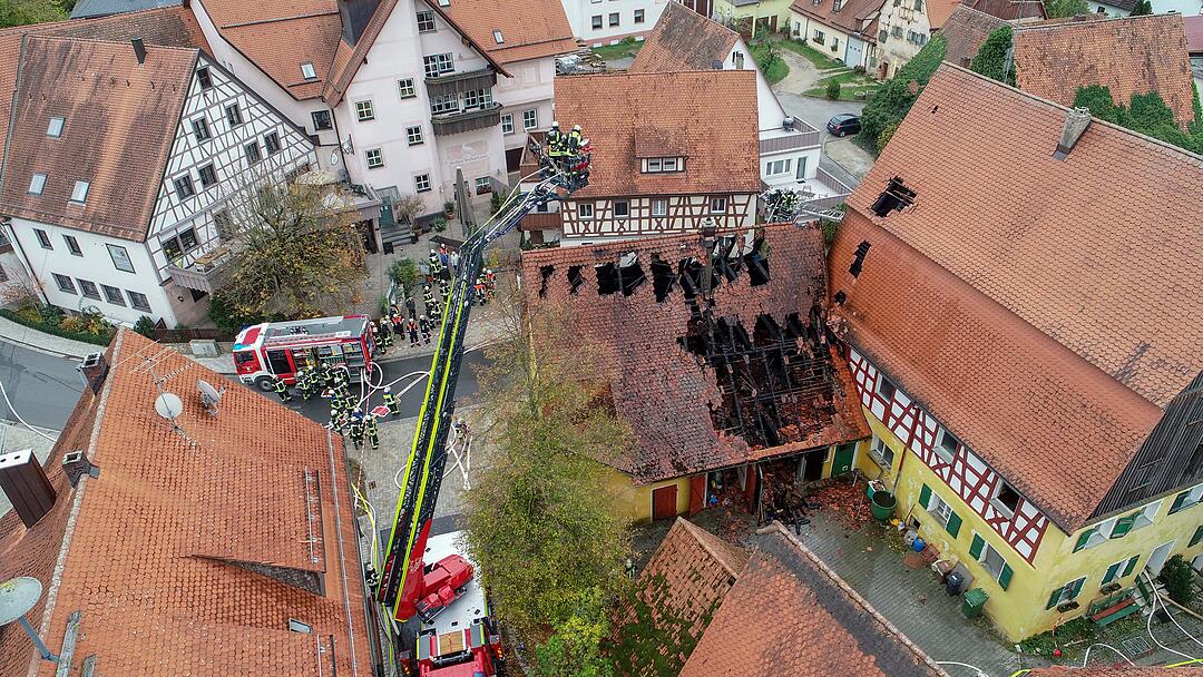 Scheune brennt: Großbrand in Mittelfranken führt zu hohem Sachschaden