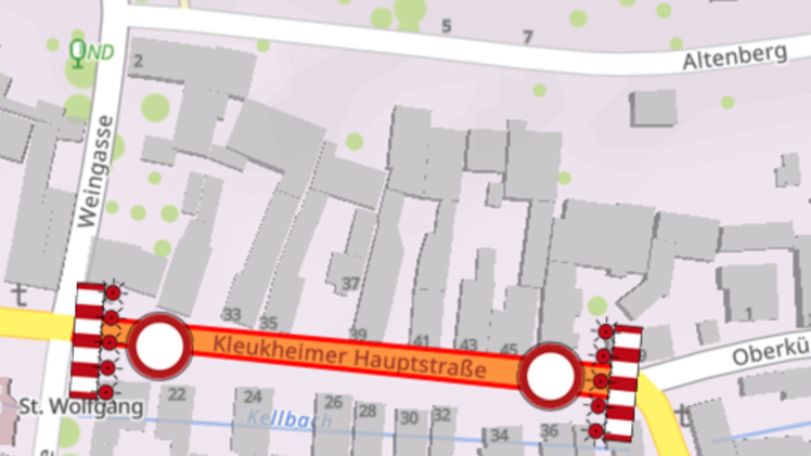 St2187 in Kleukheim: Vollsperrung wegen Wasserrohrbruch