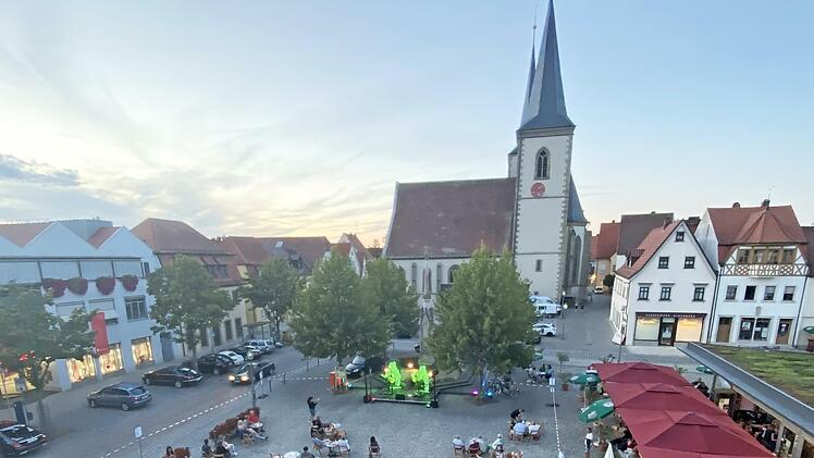 Blick auf das Veranstaltungsgelände auf dem Marktplatz, aufgenommen im vergangenen Jahr