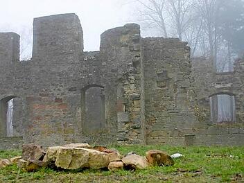 Liegt der Schlüssel für einen Ermittlungserfolg in der geheimnisvollen Ruine Raueneck, wo vor Wochen schon in einem Gewölbe ein sorgfältig hergerichtetes und regelmäßig genutztes Lager entdeckt wurde? Foto: Eckehard Kiesewetter