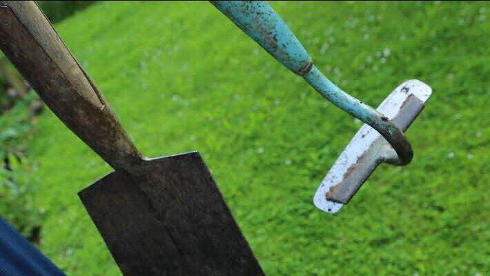 Die drei Unverzichtbaren im Garten: Hacke, Spaten, Schere Foto: Barbara Herbst