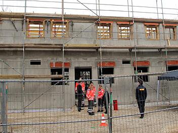 Der Rohbau der neuen Rettungswache ist in nur fünf Monaten entstanden. Fotos: Richard Sänger