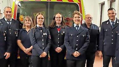 Neu gew&auml;hlt wurde bei der Freiwilligen Feuerwehr Zeitlofs: (von links) 1. Kommandant und B&uuml;rgermeister Matthias Hauke, stellvertretender Kommandant Torsten Hereth, stellvertretende Schriftf&uuml;hrerin Andrea Hereth, 1. Kassier Maja R&ouml;hrig, Schriftf&uuml;h...