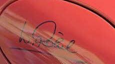 Autogramm auf dem Porsche von Michael Partheymüller aus Marktgraitz