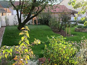 Fuchsstadt soll grün werden, wo immer es möglich ist. Dieses Bestreben zeigt sich beispielsweise am "Kräutergärtle", das Freiwillige und Helfer des Obst- und Gartenbauvereins erstellten.
