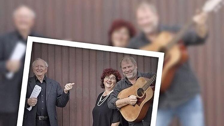 Thomas Fink (l.) trifft auf Wulli und Sonja - es ist, wenn auch unter besonderen Rahmenbedingungen ein besonderes Konzert.  Foto: Christian Pöllmann/Montage Michael Busch