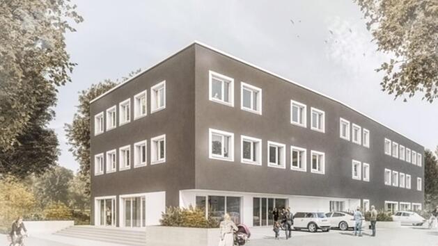 Das geplante Ärztehaus ist in der Bevölkerung umstritten, zwar nicht an sich, aber wegen seines Standorts im Georgi-Park. Grafik: Visualisierung/Levin Dolgner