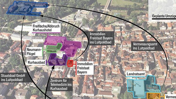 Übersicht über bereits beschlossene Umzüge. Foto: Launer-Sparkasse, Grafik: Carolin Höfler