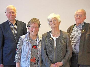 Ehrungen gab es beim Rhönklub-Zweigverein Garitz: Unser Bild zeigt die Jubilare (von links) Alfred Wacker, Heidrun Ruppert, Inge Mußmächer und Klaus Thull.
