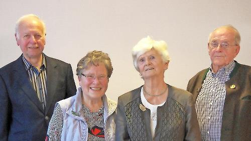 Ehrungen gab es beim Rhönklub-Zweigverein Garitz: Unser Bild zeigt die Jubilare (von links) Alfred Wacker, Heidrun Ruppert, Inge Mußmächer und Klaus Thull.