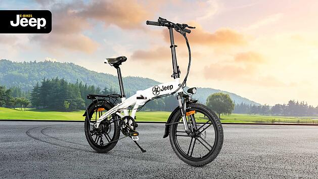 Das Jeep Fold E-Bike FR 7011 gibt es nur für kurze Zeit im Top-Angebot - zusätzlich gibt es tolle Extras und Rabatte.