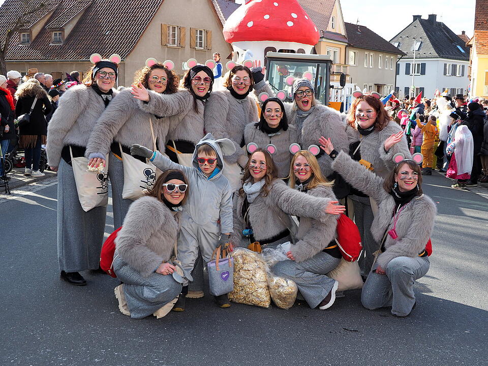Wildes Faschingstreiben in Steinach an der Saale.