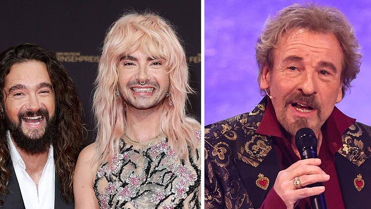 Tom Kaulitz (links) und sein Bruder Bill (Mitte) haben Thomas Gottschalk bei seinem kontroversen Auftritt ausgebuht.