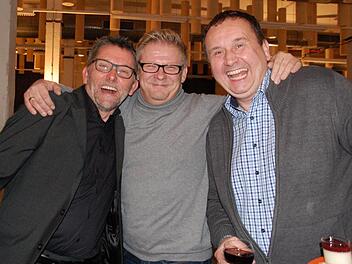 70 Jahre sind ein Grund zum Feiern: (von links) J&uuml;rgenZiegler, Frank Wilzok, Matthias F&ouml;rsterUschi Prawitz