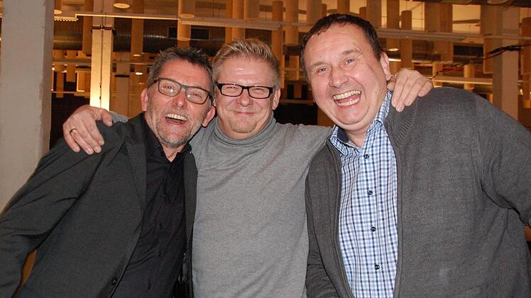 70 Jahre sind ein Grund zum Feiern: (von links) J&uuml;rgenZiegler, Frank Wilzok, Matthias F&ouml;rsterUschi Prawitz