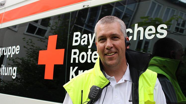 Der beauftrage BRK-Einsatzleiter Wolfram Krause behielt drei Tage lang den Überblick. Foto: Marcel Thein, BRK