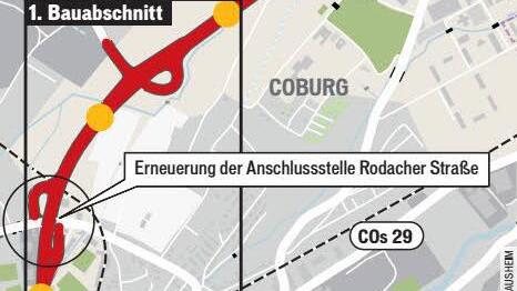 Auf diesem Abschnitt der B4 wird ab jetzt gebaut. Grafik: Carolin Höfler