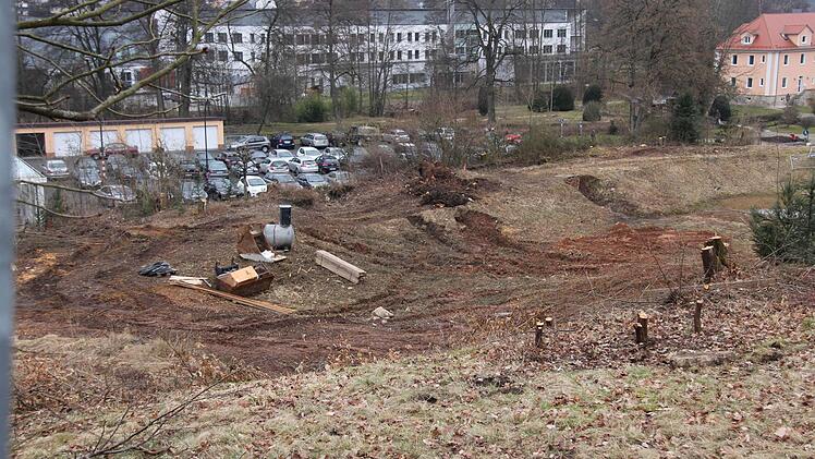 Das Baugrundstück von oben.