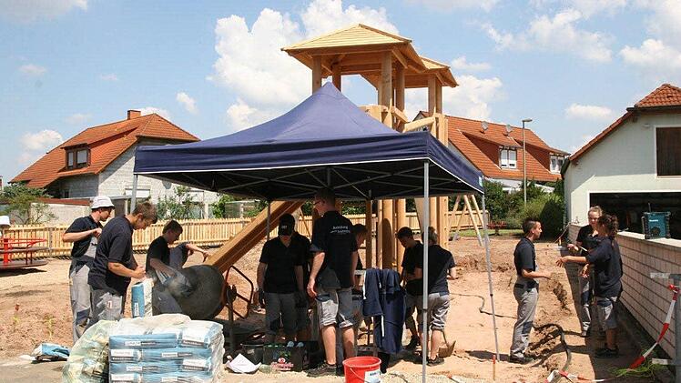 Der Spielplatz ist fast fertig. Foto: Werner Baier