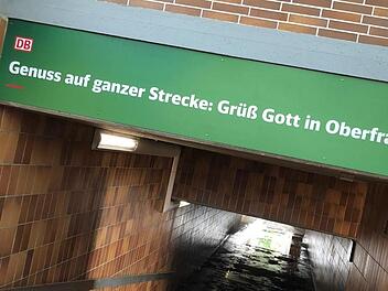 Auch wenn es auf dem Schild am Bahnhof Ebelsbach-Eltmann steht: Nein, wir befinden uns nicht in Oberfranken! privat