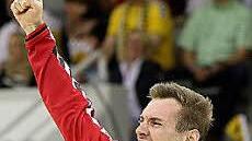 Torwart Oliver Kreckel wie immer emotional bei der Sache.