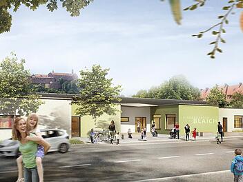 So soll der neue Kindergarten in der Blaich aussehen. Grafik: Stadt Kulmbach