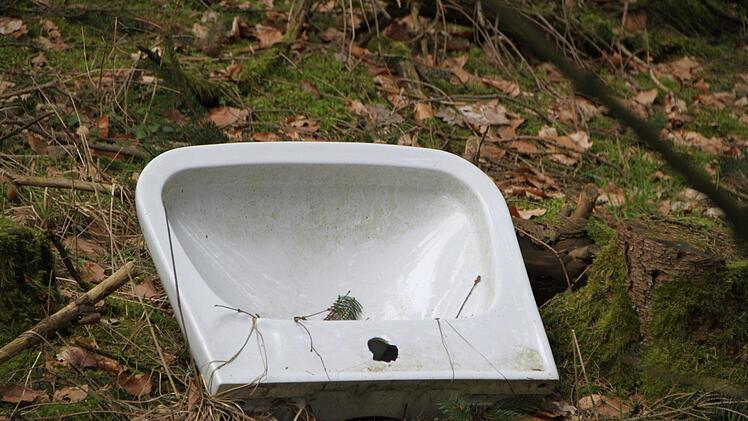 Ein Waschbecken wurde achtlos weggeworfen. Foto: Ulrike Müller