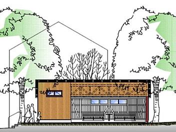 Geplante Gestaltung des Mühlenplatzes  in Buchbach  Skizze: Gemeinde Steinbach/W.
