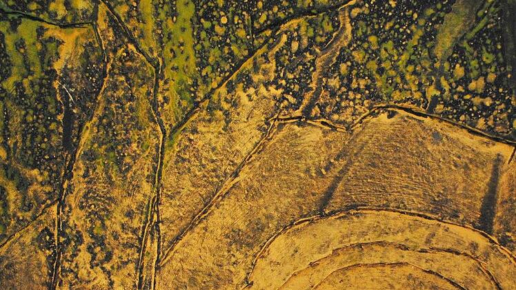 Olga Rotter: Windrose (Ausschnitt). Experimentelle Acrylmalerei.